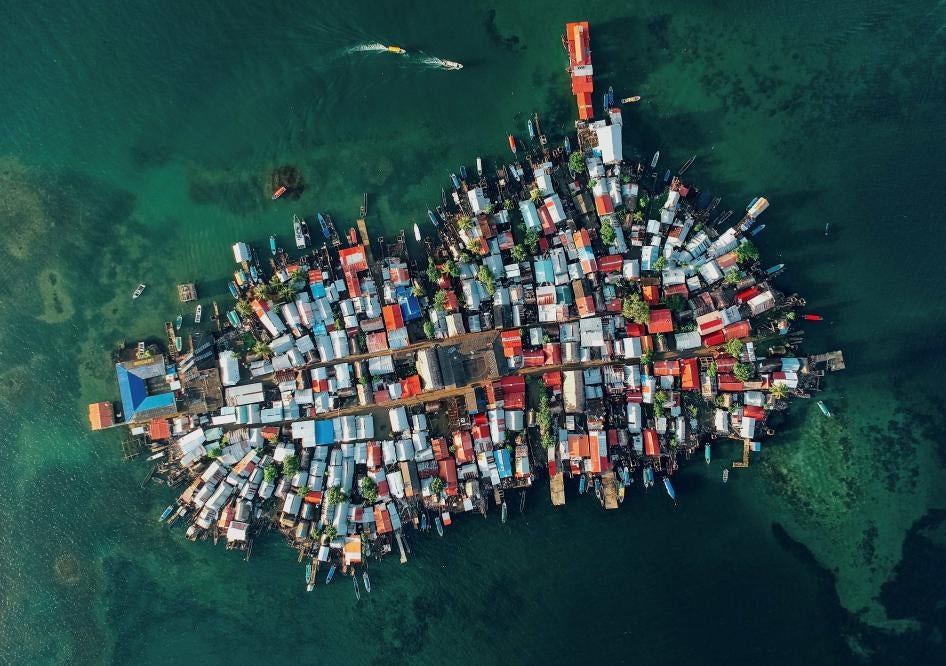 Aerial shot of a small island